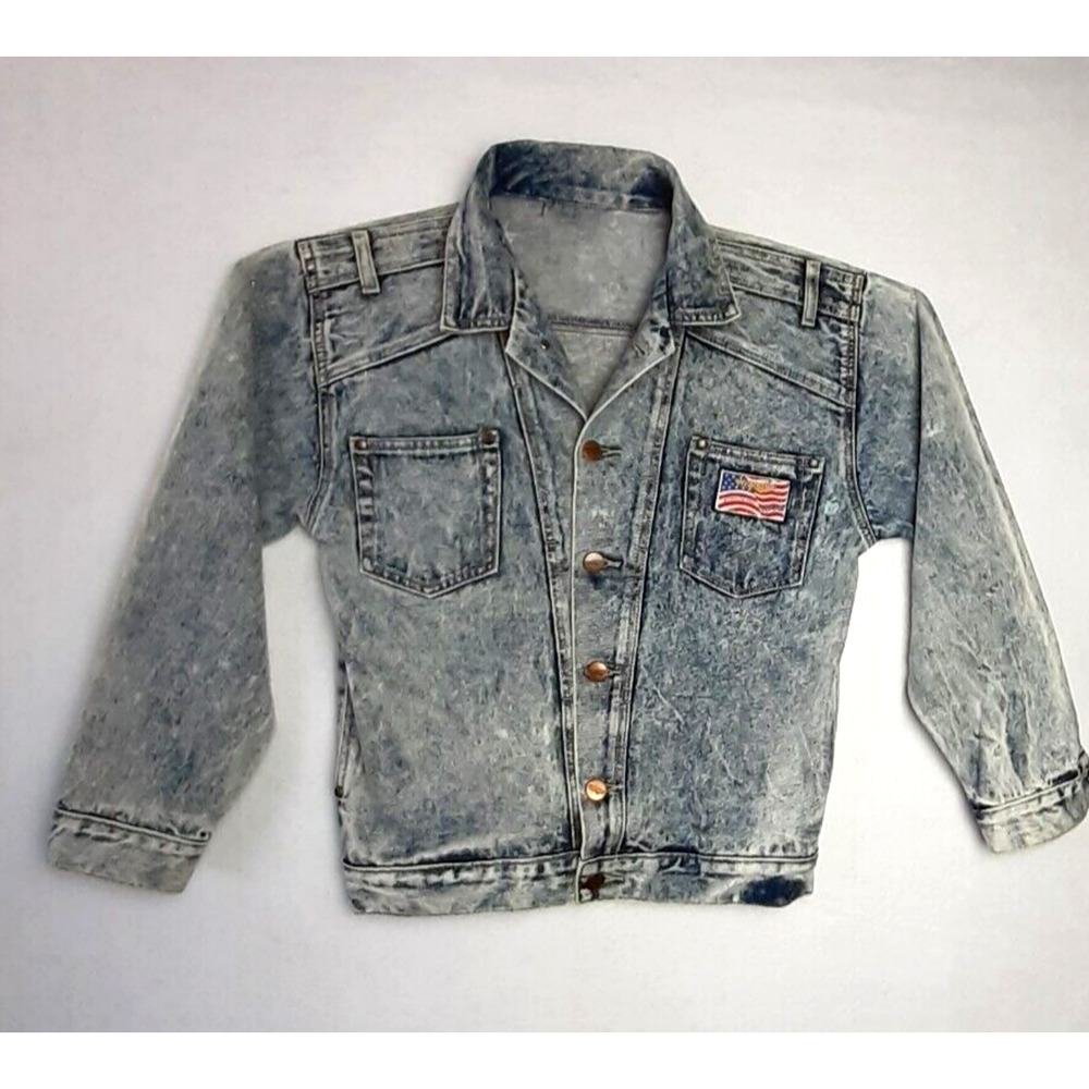 Vintage WRANGLER Born in the USA Distressed Denim Trucker Jacket Unisex S